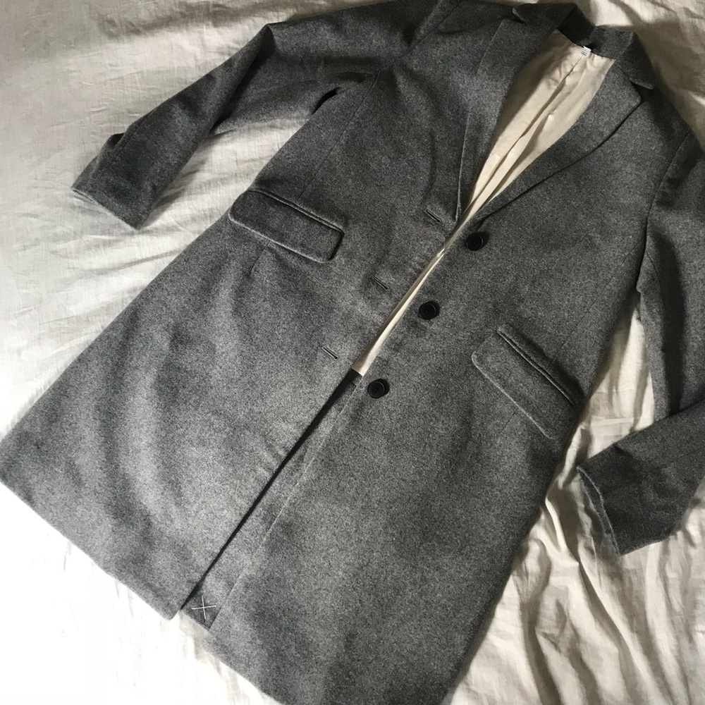 Muji Grey Wool Menswear-Type Coat NWT